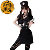 【In Stock】Halloween Cosplay Nurse Sexy Uniform Dress Stage Performance Costume Black / M Costumes